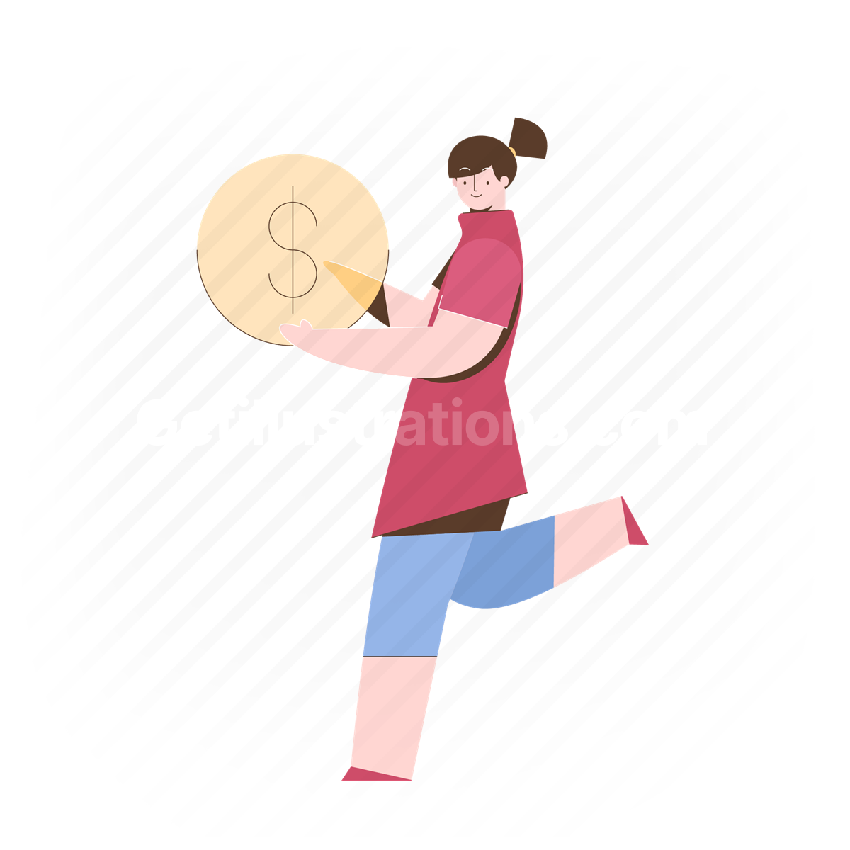 payment, cash, dollar, woman, female
